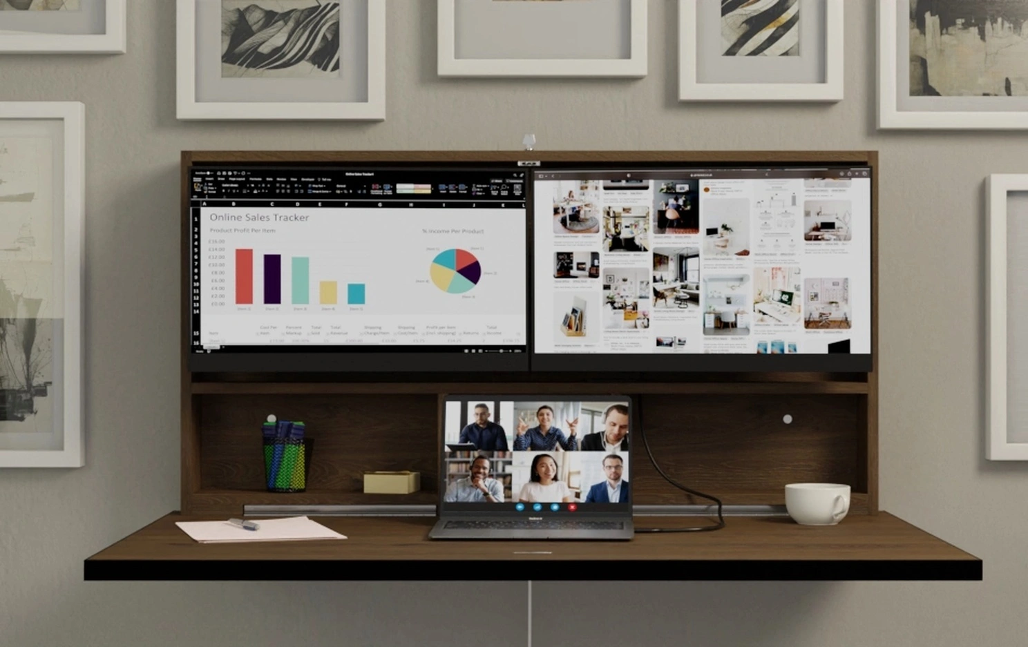 Murphy desk fold away workspace solution